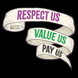Respect Us. Value Us. Pay Us - AS Colour Womens Stencil Hood Design