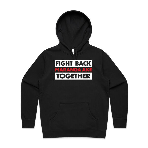 FIGHT BACK TOGETHER MARANGA AKE - AS Colour Womens Stencil Hood Thumbnail