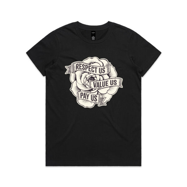Respect Us. Value Us. Pay Us - AS Colour Womens Maple Tee Thumbnail