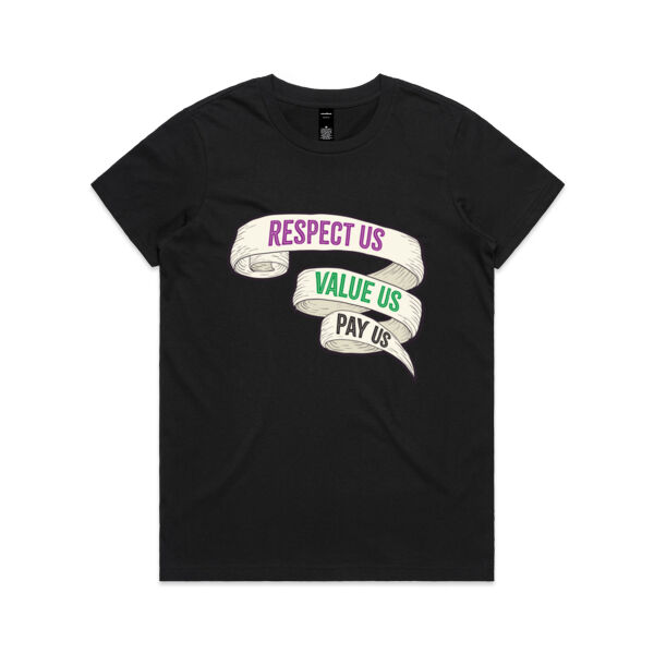 Respect Us. Value Us. Pay Us - AS Colour Womens Maple Tee Thumbnail